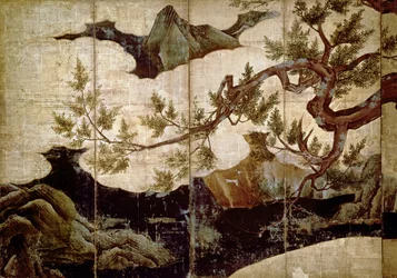 Zypresse von Kano Eitoku, Muromachi-Periode (1368-1573)